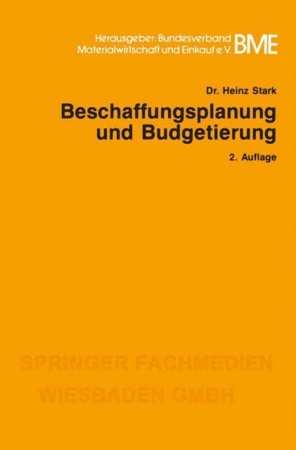Heinz Stark - Beschaffungsplanung und Budgetierung, E-bok