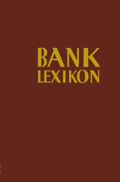 Josef Loffelholz, Gerhard Muller - Bank-Lexikon, E-bok