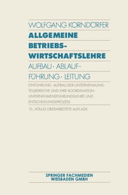 Wolfgang Korndorfer - Allgemeine Betriebswirtschaftslehre, E-bok