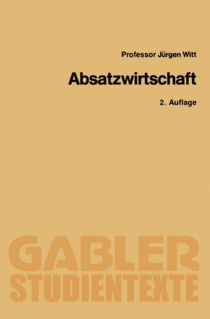 Jurgen Witt - Absatzwirtschaft, E-bok