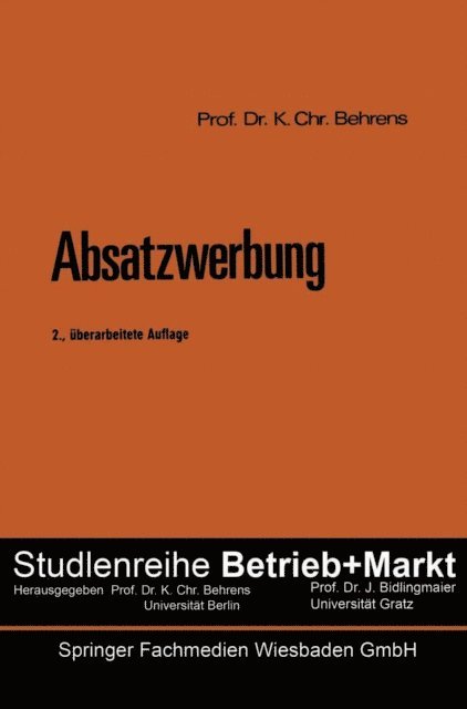 Karl Christian Behrens - Absatzwerbung, E-bok