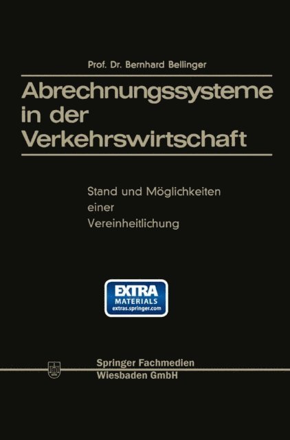 Bernhard Bellinger - Abrechnungssysteme in der Verkehrswirtschaft, E-bok