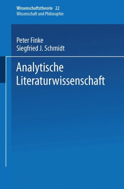 S. J. Schmidt, Peter Finke - Analytische Literaturwissenschaft, E-bok