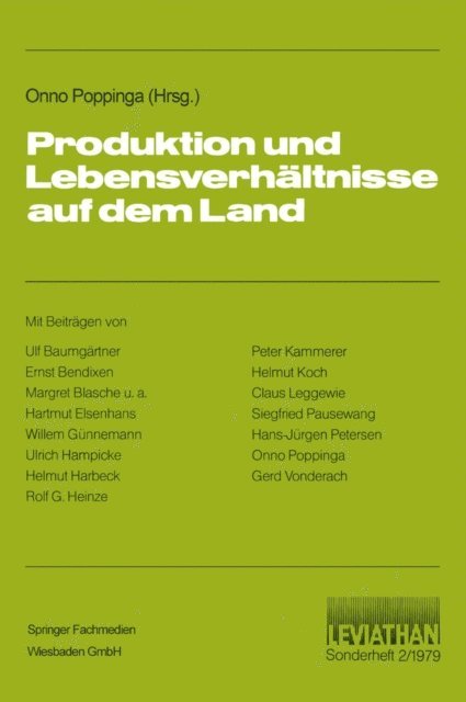 Onno Popping - Produktion und Lebensverhältnisse auf dem Land, E-bok