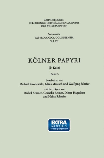 Barbel Kramer - Kölner Papyri (P. Köln), E-bok