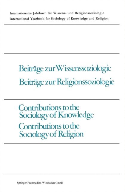 Vojin Milic - Beiträge zur Wissenssoziologie, Beiträge zur Religionssoziologie / Contributions to the Sociology of Knowledge, Contributions to the Sociology of Religion, E-bok