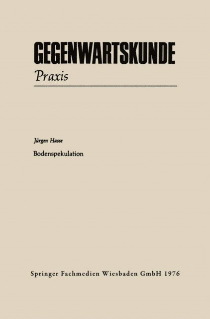 Jurgen Hasse - Bodenspekulation, E-bok