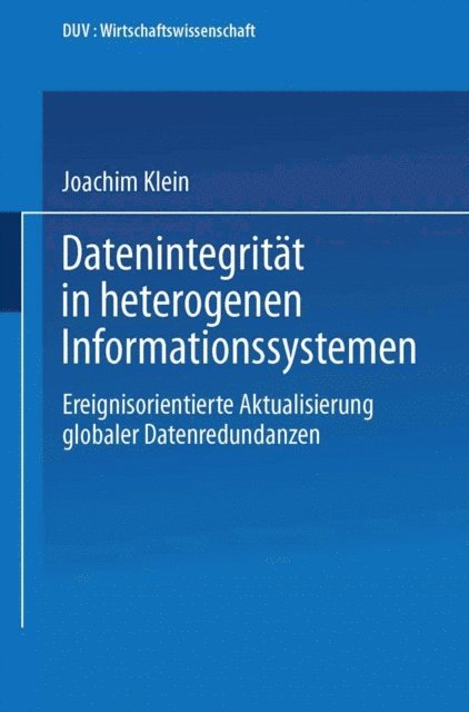 Joachim Klein - Datenintegrität in heterogenen Informationssystemen, E-bok