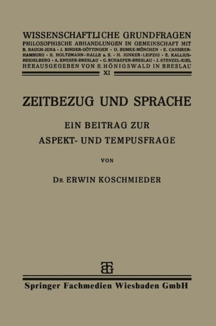 Erwin Koschmieder - Zeitbezug und Sprache, E-bok