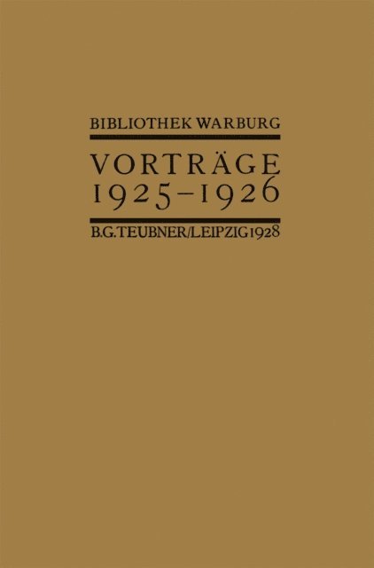 Fritz Saxl - Vorträge der Bibliothek Warburg, E-bok