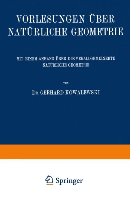 Ernesto Cesaro - Vorlesungen über Natürliche Geometrie, E-bok