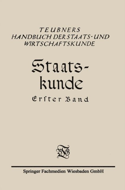 Eduard Rosenbaum, Christian Meurer, Richard Schmidt - Staats-Kunde, E-bok