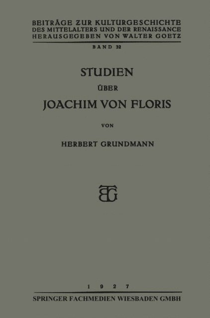 Herbert Grundmann - Studien über Joachim von Floris, E-bok