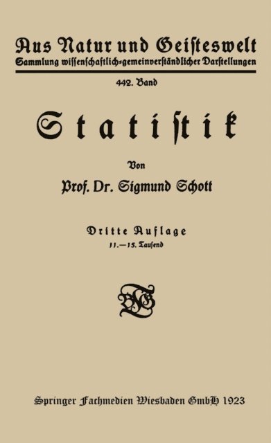 Sigmund Schott - Statistik, E-bok