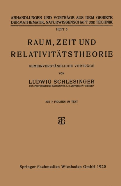 Ludwig Schlesinger - Raum, Zeit und Relativitätstheorie, E-bok