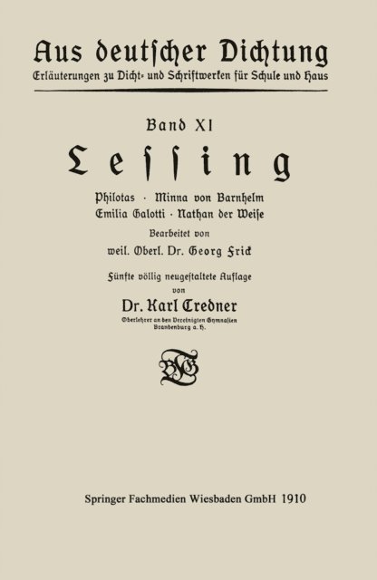 Georg Frick, Karl Credner - Lessing, E-bok