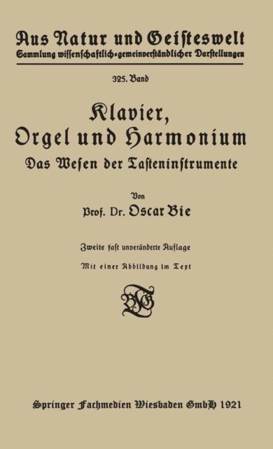 Oscar Bie - Klavier, Orgel und Harmonium, E-bok