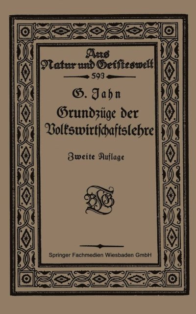 Georg Jahn - Grundzüge der Volkswirtschaftslehre, E-bok
