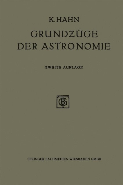K. Hahn - GrundƵüge der Astronomie, E-bok