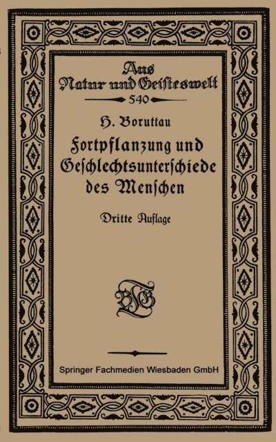 H. Boruttau - Fortpflanzung und Geschlechtsunterschiede des Menschen, E-bok