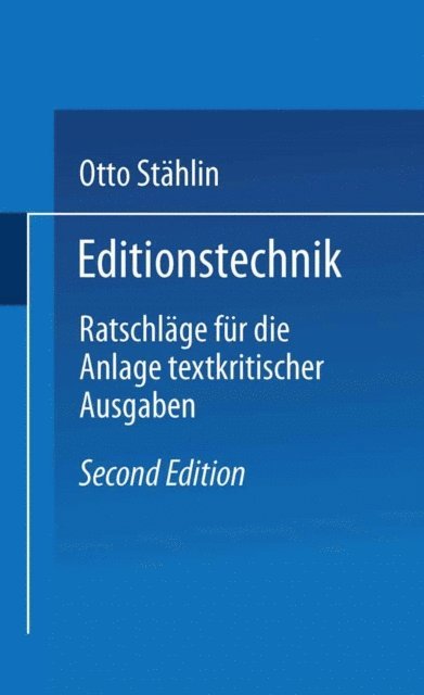 Otto Stahlin - Editionstechnik, E-bok