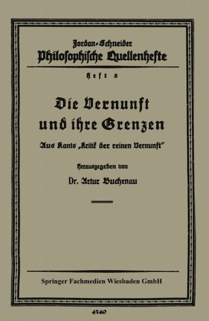 Artur Buchenau - Die Vernunft und ihre Grenzen, E-bok