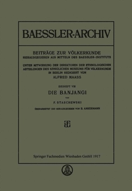 B. Ankermann, F. Staschewski - Die Banjangi, E-bok
