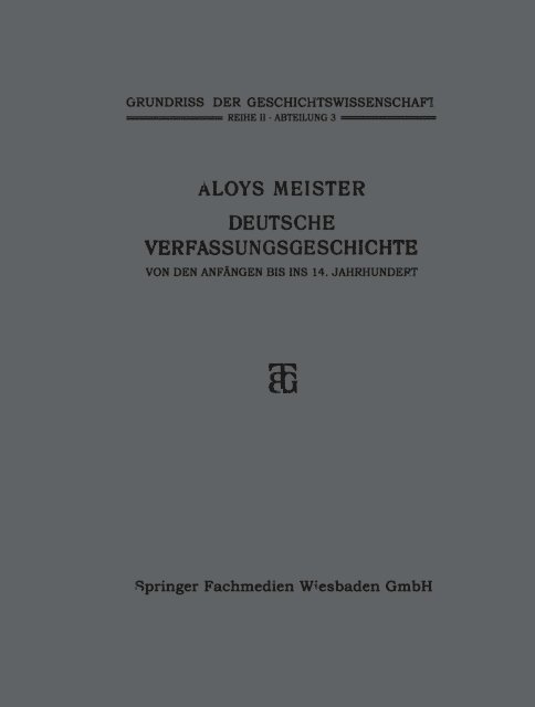 Aloys Meister - Deutsche Verfassungsgeschichte von den Anfängen bis ins 14. Jahrhundert, E-bok