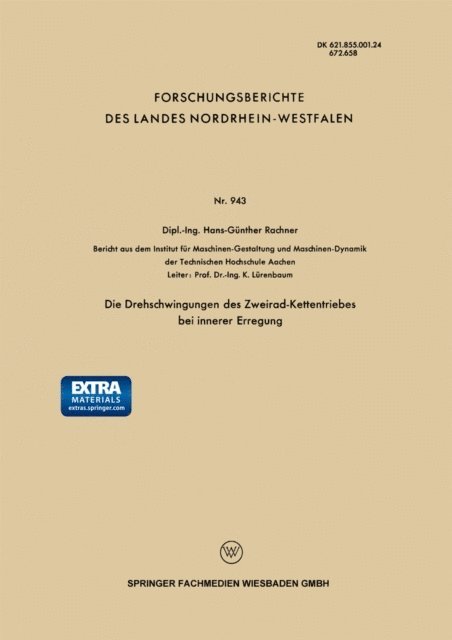 Hans-Gunther Rachner - Die Drehschwingungen des Zweirad-Kettentriebes bei innerer Erregung, E-bok