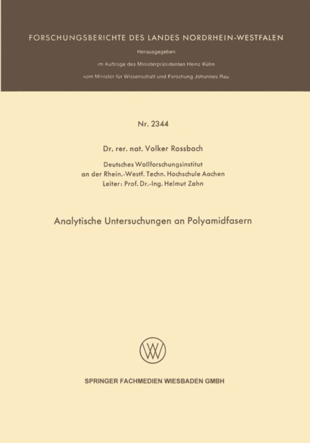 Volker Rossbach - Analytische Untersuchungen an Polyamidfasern, E-bok