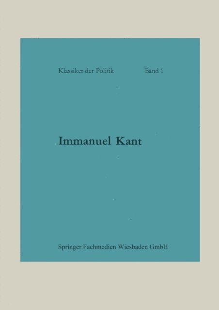 Otto Heinrich von der Gablentz - Immanuel Kant, E-bok