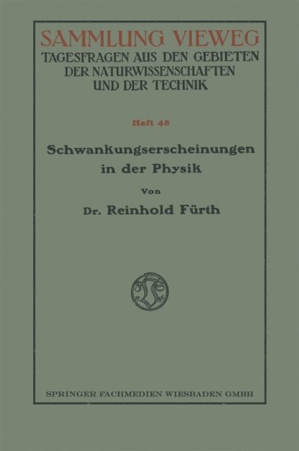 Reinhold Furth - Schwankungserscheinungen in der Physik, E-bok