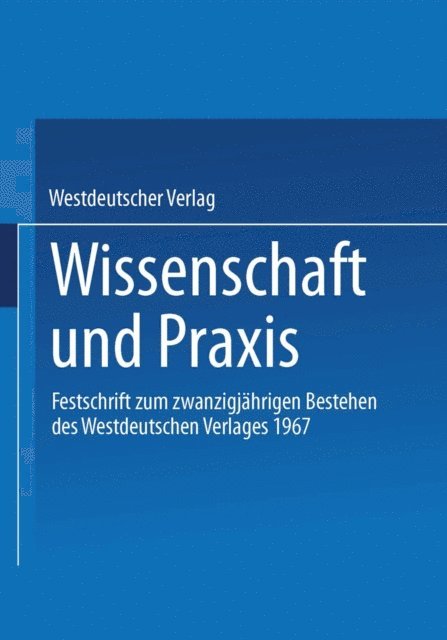 Westdeutscher Verlag - Wissenschaft und Praxis, E-bok