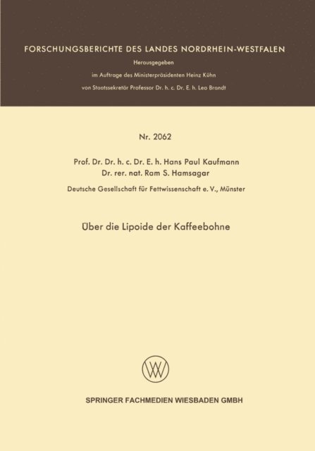 Hans Paul Kaufmann - Über die Lipoide der Kaffeebohne, E-bok