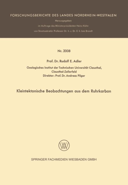 Rudolf E. Adler - Kleintektonische Beobachtungen aus dem Ruhrkarbon, E-bok