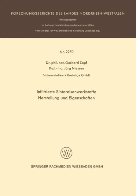 Gerhard Zapf - Infiltrierte Sintereisenwerkstoffe, E-bok