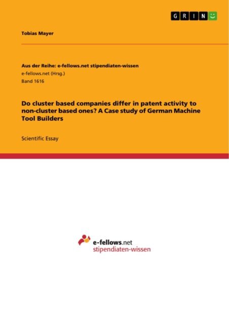 Tobias Mayer - Do cluster based companies differ in patent activity to non-cluster based ones? A Case study of German Machine Tool Builders, E-bok