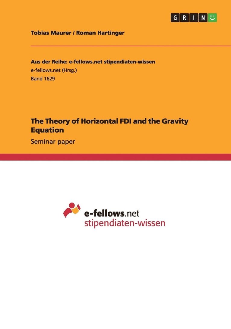 Theory of Horizontal FDI and the Gravity Equation