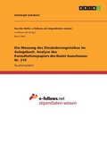 Messung des Zins�nderungsrisikos im Anlagebuch. Analyse des Konsultationspapiers des Basler Ausschusses Nr. 319