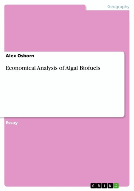Alex Osborn - Economical Analysis of Algal Biofuels, E-bok. Tillgänglighet: Lägg i varukorg