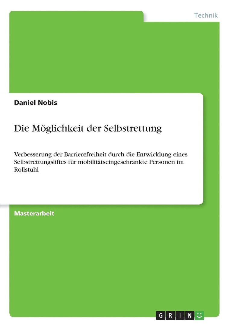 Daniel Nobis - Möglichkeit der Selbstrettung, Häftad
