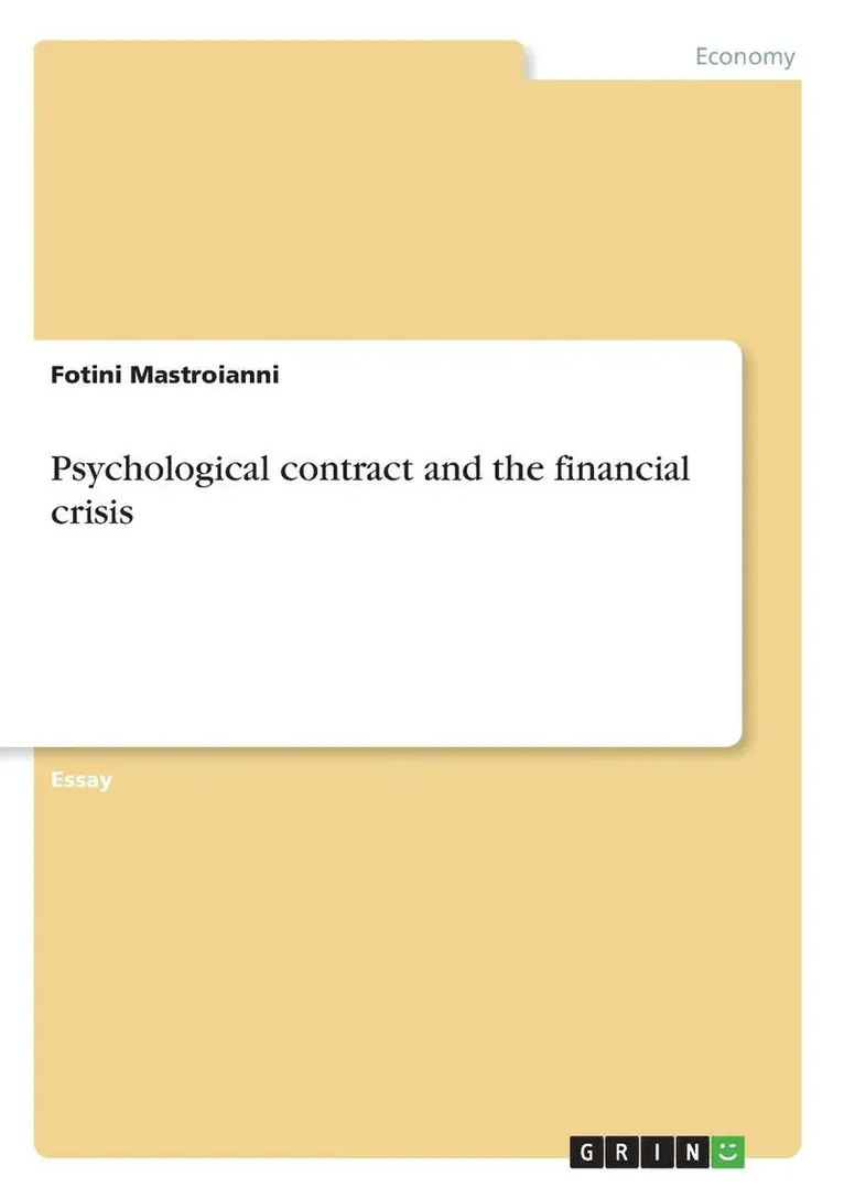 Fotini Mastroianni - Psychological contract and the financial crisis, Häftad. Tillgänglighet: Lägg i varukorg