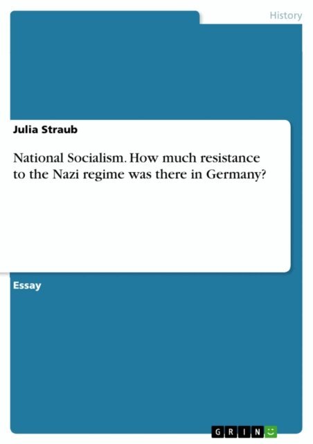 Julia Straub - National Socialism. How much resistance to the Nazi regime was there in Germany?, E-bok
