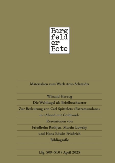 Thomas Korber - Bargfelder Bote 509-510. Lieferung, E-bok