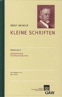 Klaus Hallof - Adolf Wilhelm: Kleine Schriften: Abteilung IV: Gesamtindices Schriftenverzeichnis, Inbunden