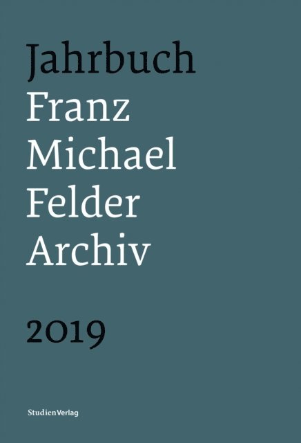 Jurgen Thaler - Jahrbuch Franz-Michael-Felder-Archiv 2019, E-bok