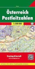 Postleitzahlenkarte Österreich 1 : 500 000. Poster-Karte gefaltet