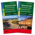 Denmark North - South Road Map, 2 Sheets with Biking Routes 1:150 000