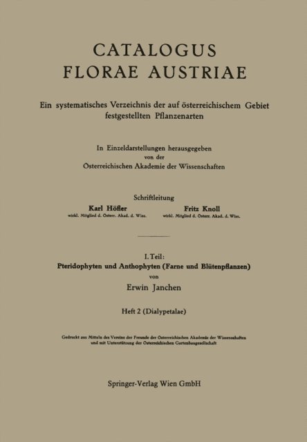 Erwin Janchen - I. Teil: Pteridophyten und Anthophyten (Farne und Blütenpflanzen), E-bok