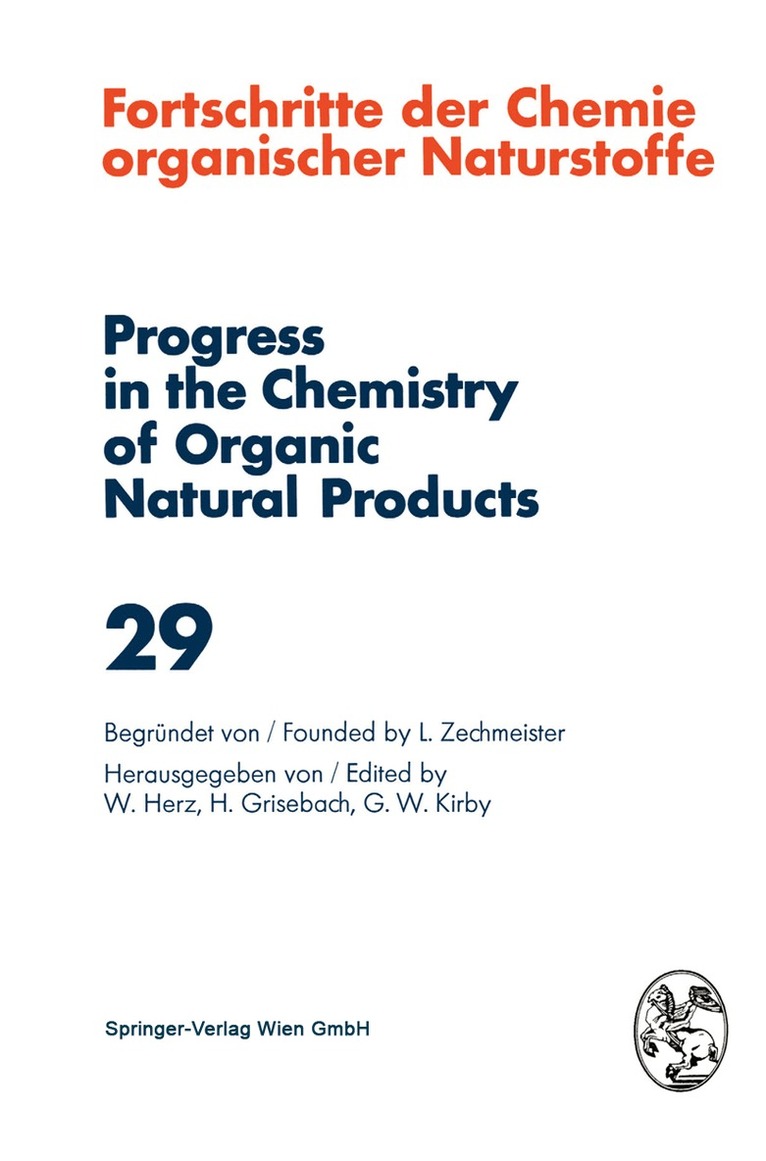 Fortschritte der Chemie Organischer Naturstoffe / Progress in the Chemistry of Organic Natural Products 29, Häftad